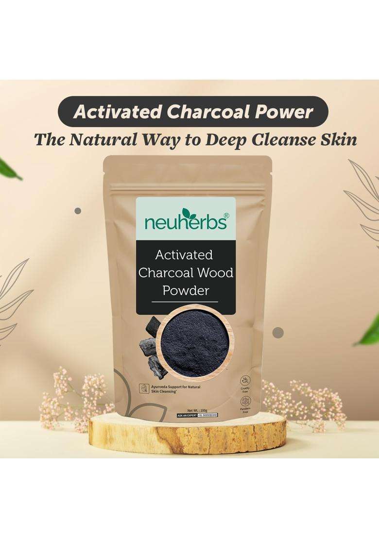 Neuherbs Activated Charcoal Powder 100g | Natural Face Pack for Deep Cleansing, Oil Control & Skin Purification | Removes Dead Skin Cells - Indya