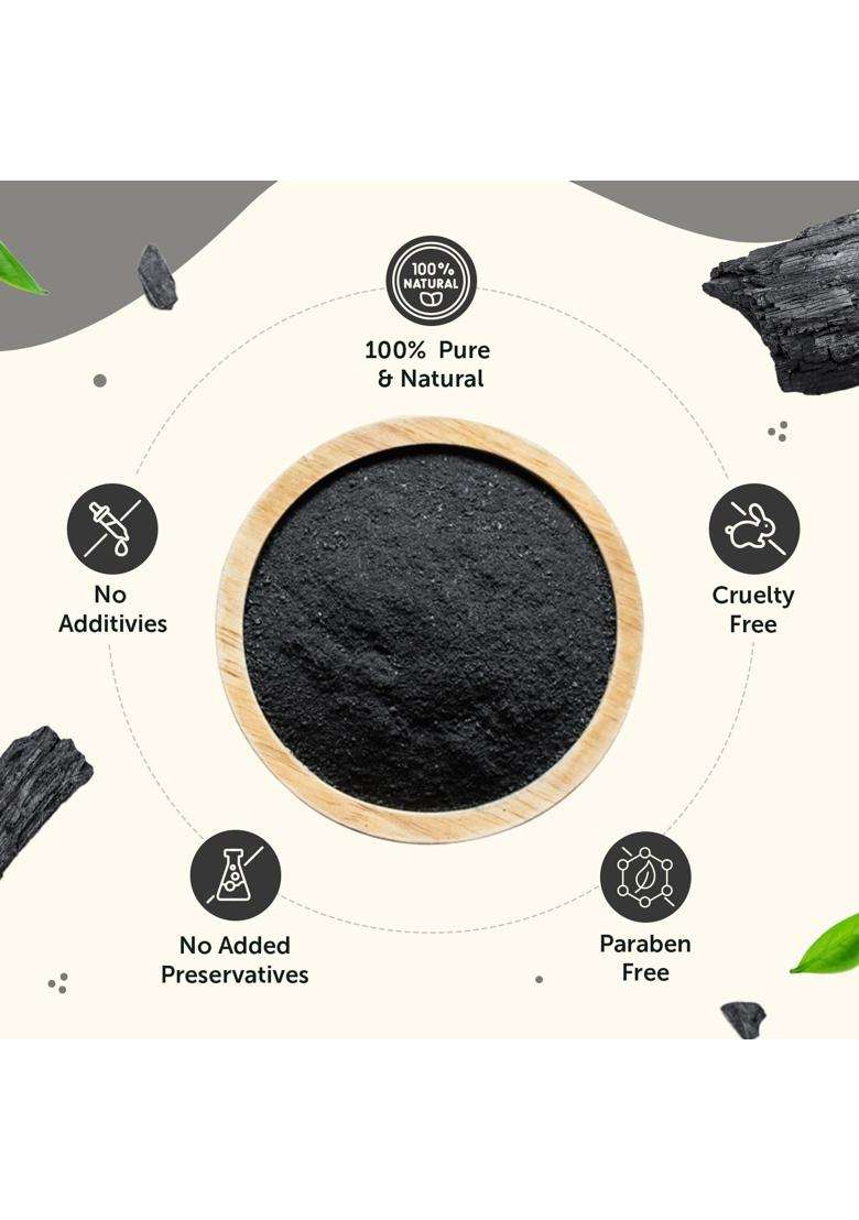 Neuherbs Activated Charcoal Powder 100g | Natural Face Pack for Deep Cleansing, Oil Control & Skin Purification | Removes Dead Skin Cells - Indya