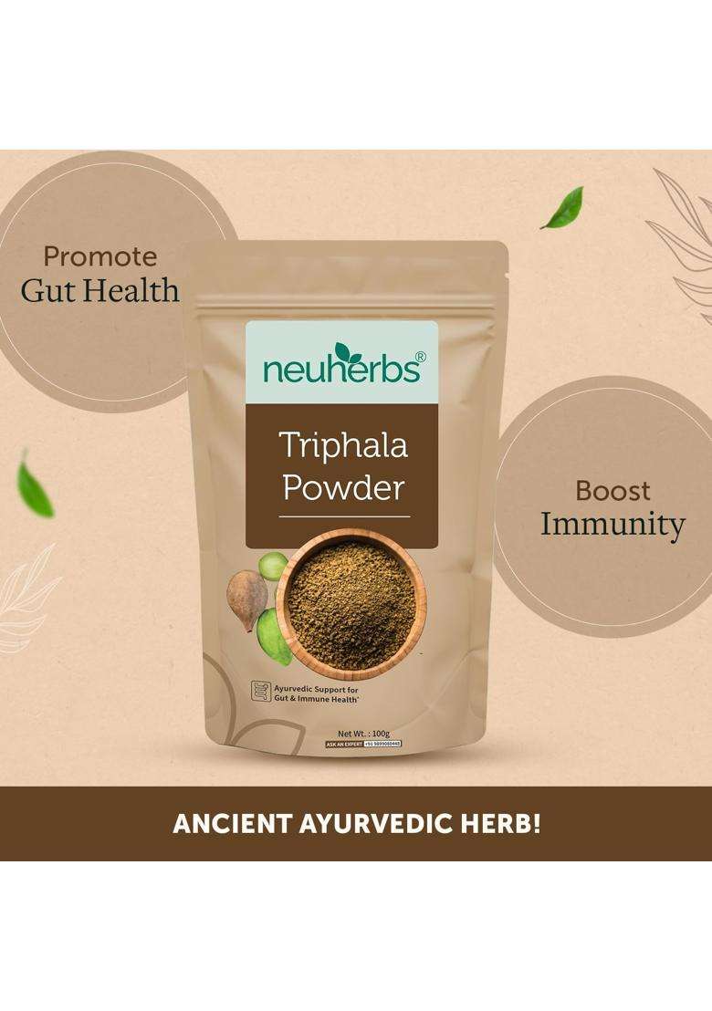 Neuherbs Organic Triphala Powder 100g | Authentic Traditional Formula | Ayurvedic Triphala Churna for Digestion, Gut & Intestinal Wellness - Indya