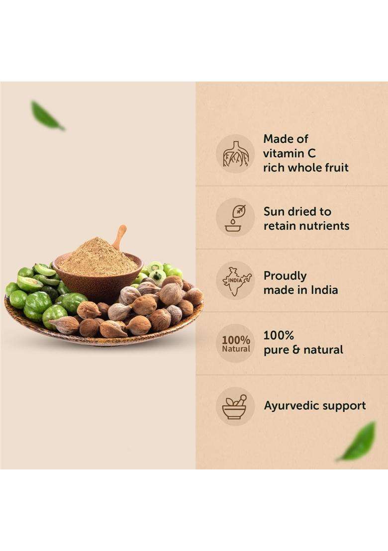 Neuherbs Organic Triphala Powder 100g | Authentic Traditional Formula | Ayurvedic Triphala Churna for Digestion, Gut & Intestinal Wellness - Indya