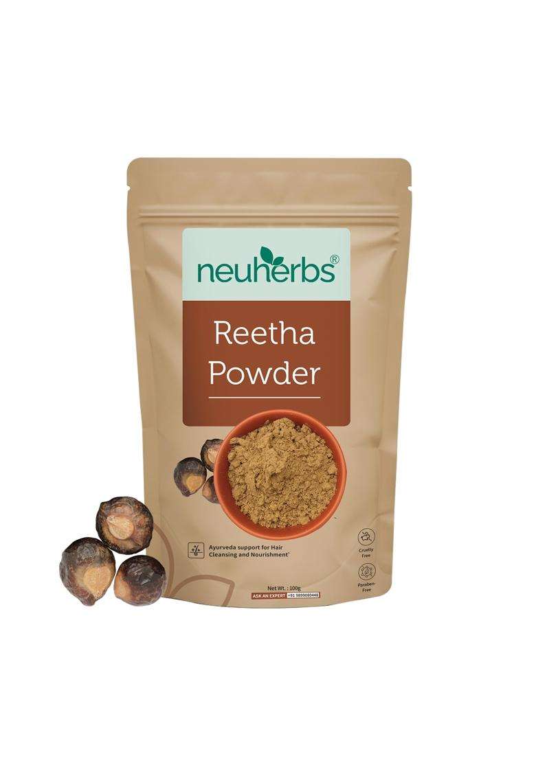 Neuherbs Reetha Powder 100g | Authentic Traditional Formula | Natural Hair Cleanser & Hair Pack for Hair Growth, Scalp Care & Nourishment - Indya