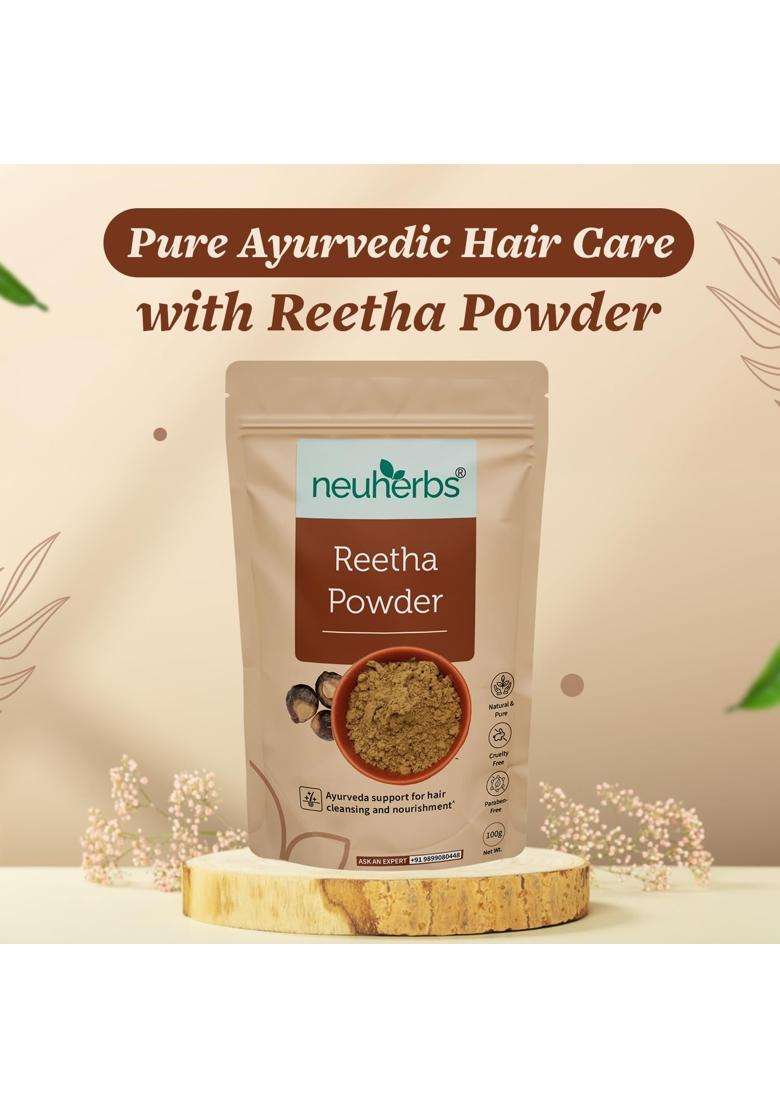 Neuherbs Reetha Powder 100g | Authentic Traditional Formula | Natural Hair Cleanser & Hair Pack for Hair Growth, Scalp Care & Nourishment - Indya