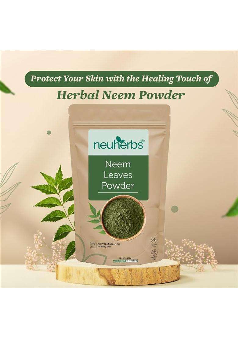 Neuherbs Neem Powder 200g | Authentic Traditional Formula | Natural Face & Hair Pack for Healthy Skin, Scalp Care & Glowing Complexion - Indya