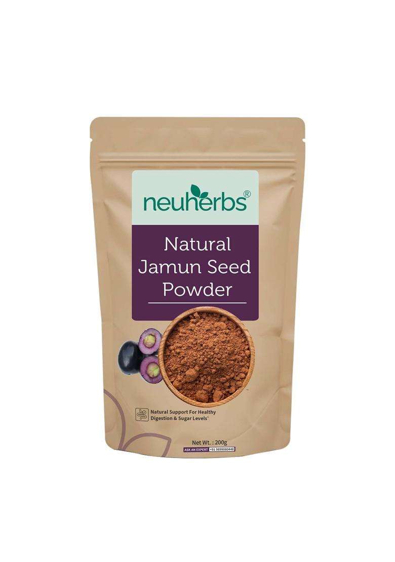 Neuherbs Jamun Seed Powder 200g | Authentic Traditional Formula | Ayurvedic Herbal Powder for Healthy Sugar Management & Digestion Support - Indya