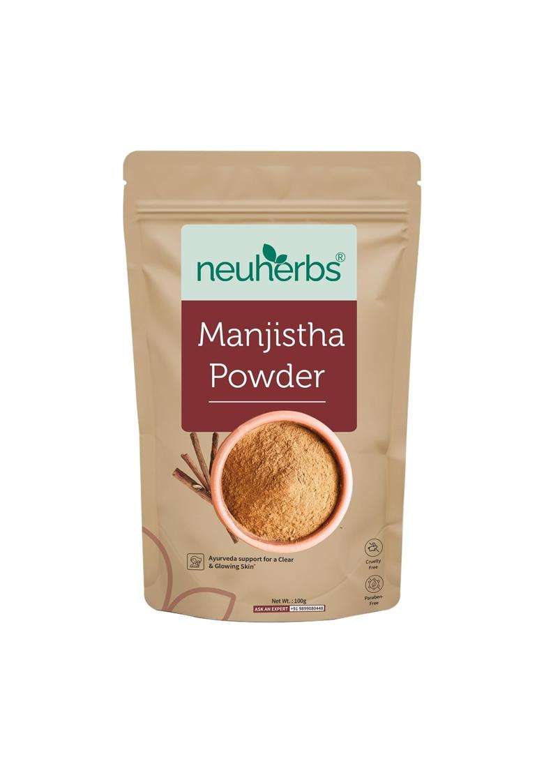 Neuherbs Manjistha Powder 100g | Authentic Traditional Formula | Ayurvedic Herbal Powder for Clear Glowing Skin & Skin Nourishment - Indya