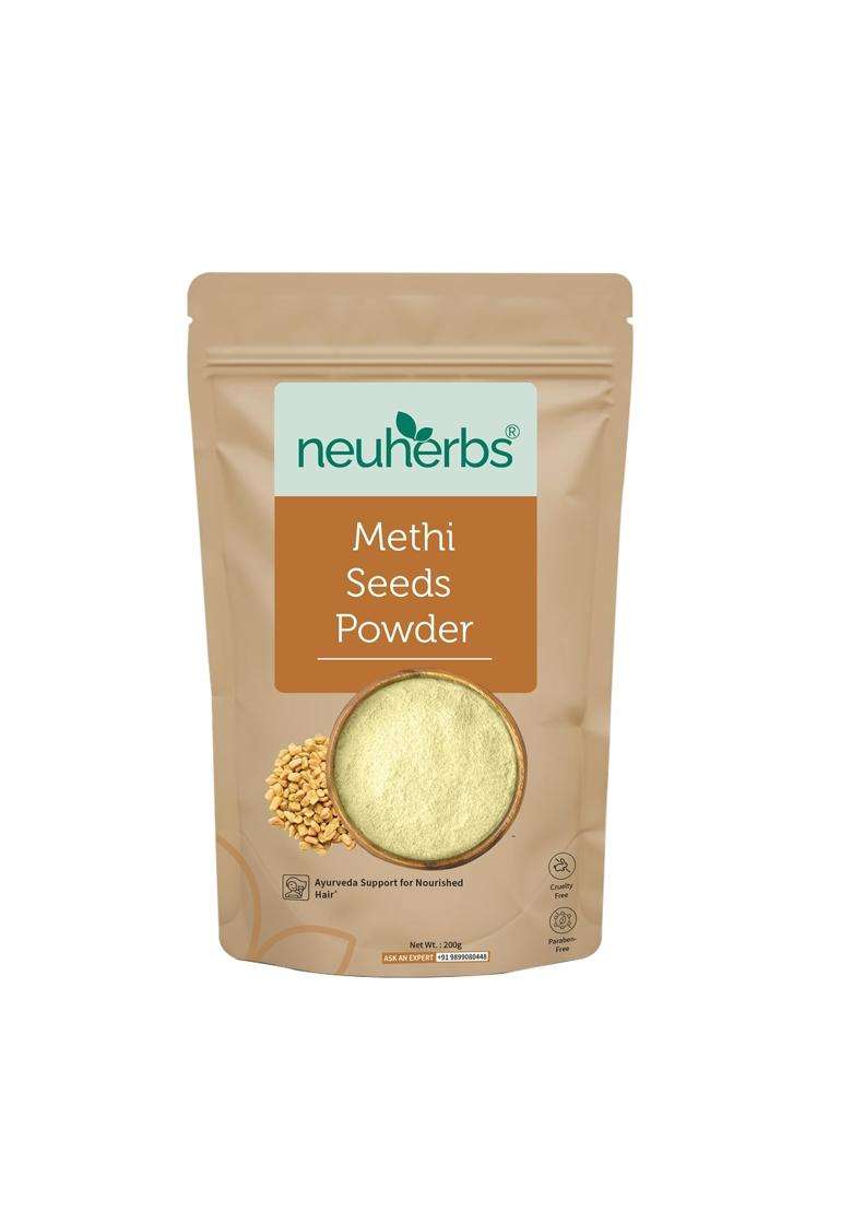Neuherbs Methi Seeds Powder 200g | Authentic Traditional Formula | Fenugreek Powder for Hair Growth, Scalp Nourishment & Hair Care - Indya