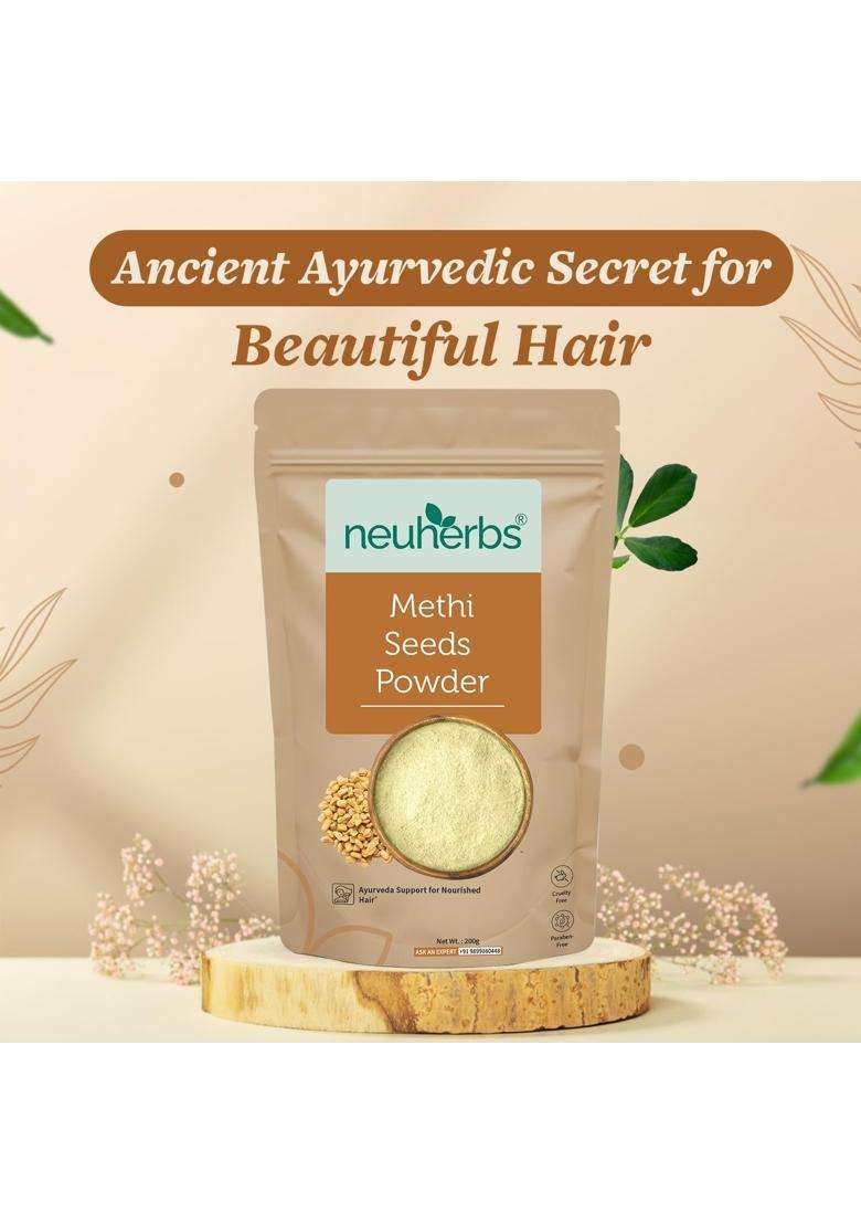 Neuherbs Methi Seeds Powder 200g | Authentic Traditional Formula | Fenugreek Powder for Hair Growth, Scalp Nourishment & Hair Care - Indya