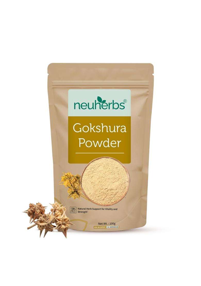 Neuherbs Gokshura Powder 100g | Authentic Ayurvedic Formula | Tribulus Terrestris/Gokhru Churna For Men | Boost Energy Strength & Testosterone - Indya