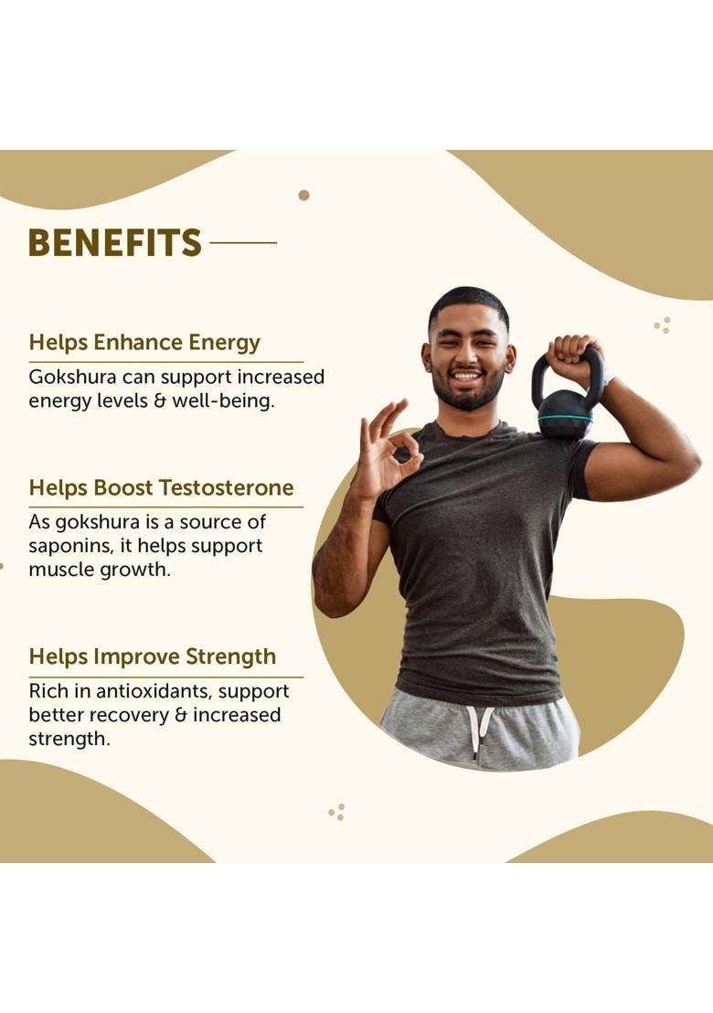 Neuherbs Gokshura Powder 100g | Authentic Ayurvedic Formula | Tribulus Terrestris/Gokhru Churna For Men | Boost Energy Strength & Testosterone - Indya