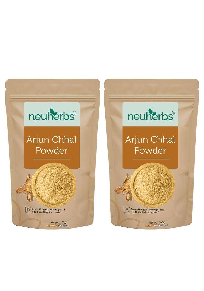 Neuherbs Arjun Chhal Powder 200g (Pack of 2) | Natural Herbal Care | Arjun Bark Powder for Men & Women | Rich in Antioxidants | 100% Pure & Natural - Indya