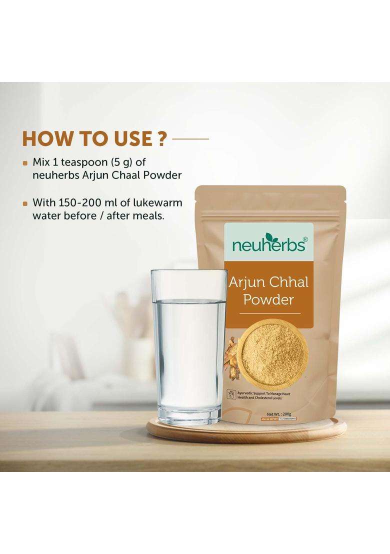 Neuherbs Arjun Chhal Powder 200g (Pack of 2) | Natural Herbal Care | Arjun Bark Powder for Men & Women | Rich in Antioxidants | 100% Pure & Natural - Indya