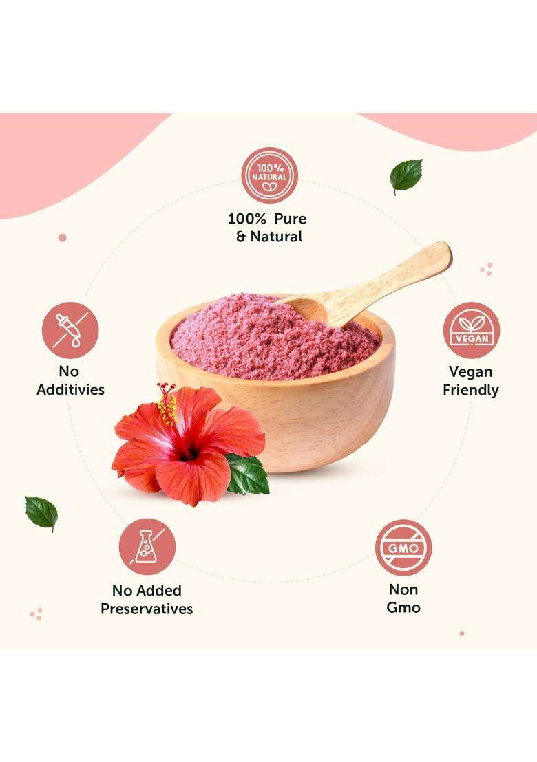 Neuherbs Organic Hibiscus Powder 100g (Pack of 2) | Authentic Traditional Formula | Rich in Antioxidants & Vitamin C | 100% Natural & Vegan - Indya