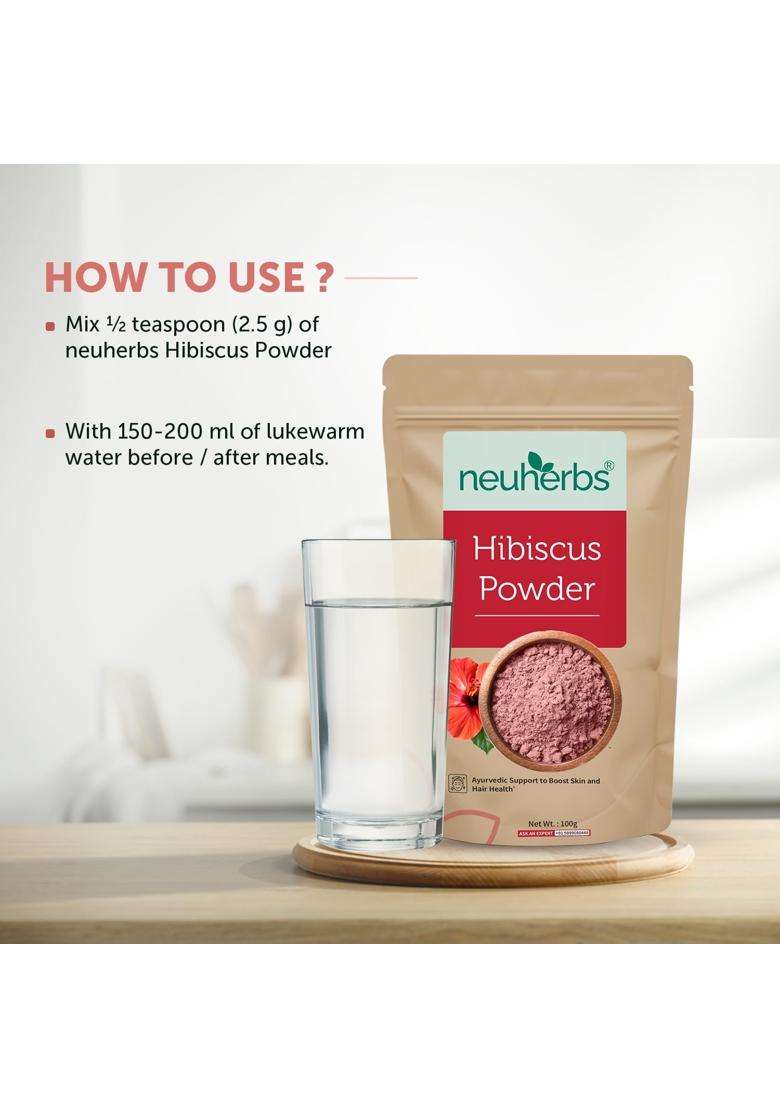 Neuherbs Organic Hibiscus Powder 100g (Pack of 2) | Authentic Traditional Formula | Rich in Antioxidants & Vitamin C | 100% Natural & Vegan - Indya