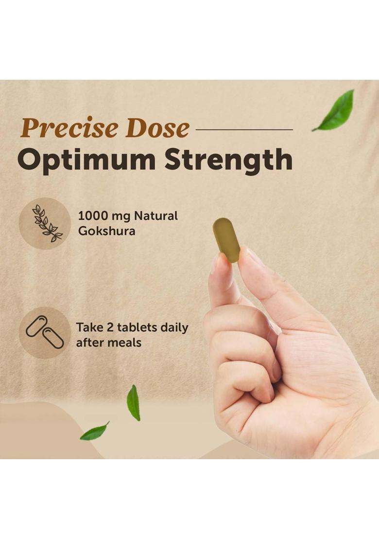 Neuherbs Gokshura 1000mg Tablets for Men | Authentic Traditional Formula | 60 Count | Ayurvedic Wellness Formula | No Added Preservatives - Indya