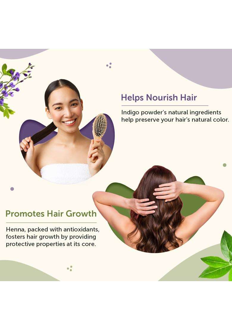 Neuherbs Henna & Indigo Powder Combo for Hair Color & Hair Care 100g Each | Natural Herbal Care | 100% Pure & Natural - Indya