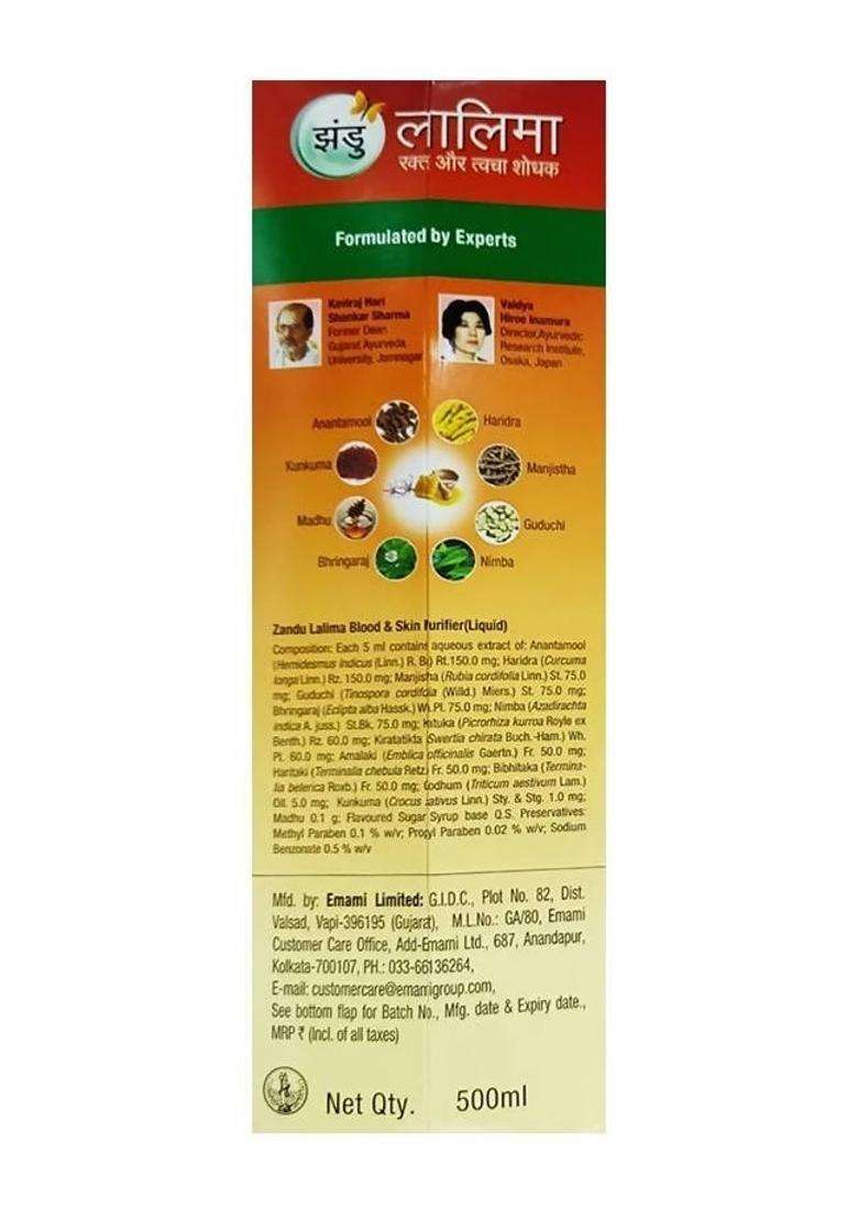 Zandu Lalima Blood And Skin Purifier Syrup Pack Of 1 - Indya