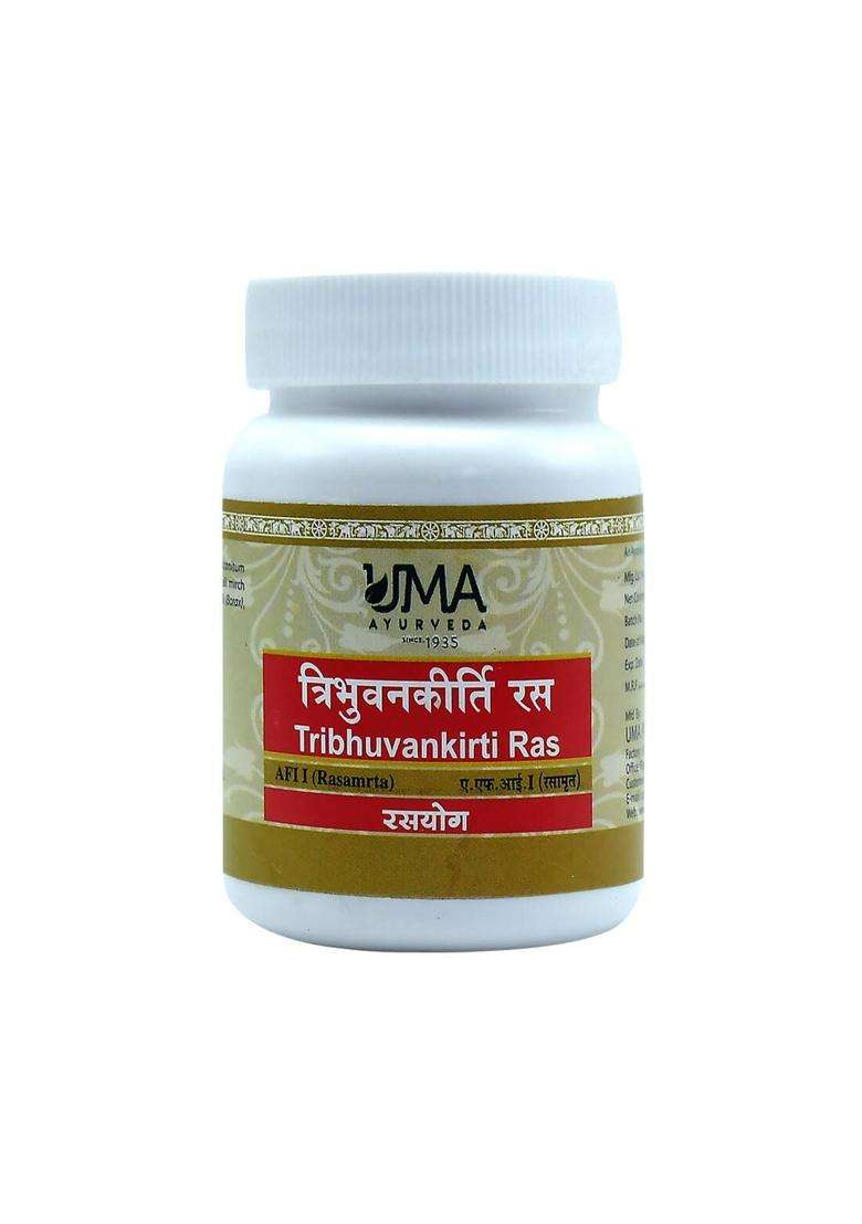 Uma Ayurveda Tribhuvan kirti Ras Tablets|Pack Of 1| - Indya
