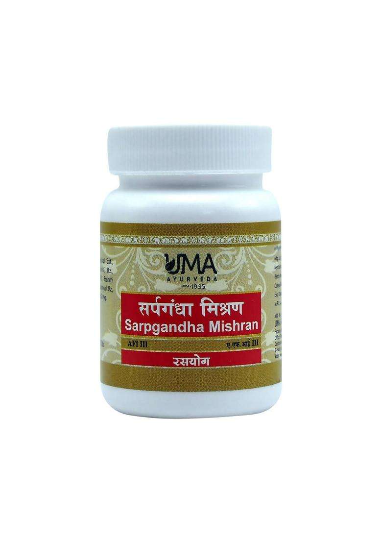Uma Ayurveda Sarpgandha Mishran Tablets|Pack Of 1| - Indya