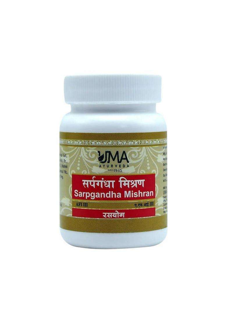 Uma Ayurveda Sarpgandha Mishran Tablets|Pack Of 1| - Indya