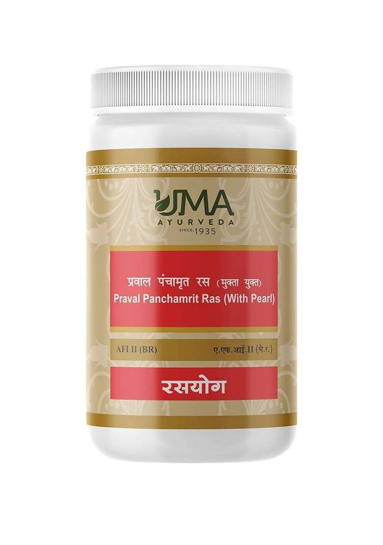 Uma Ayurveda Praval Panchamrit Ras (With Pearl) Tablets|Pack Of 3| - Indya