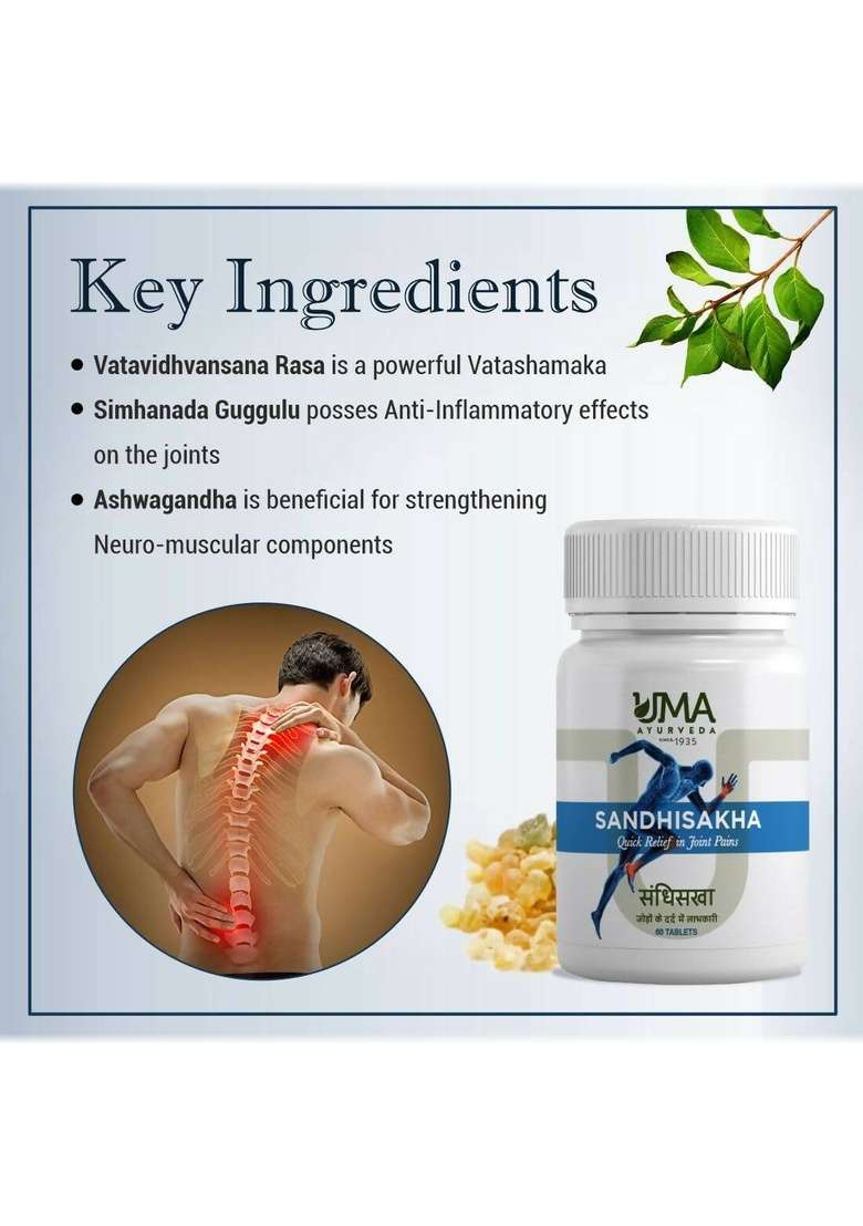 Uma Ayurveda Sandhisakha Ayurvedic Tablets|Pack Of 3| - Indya