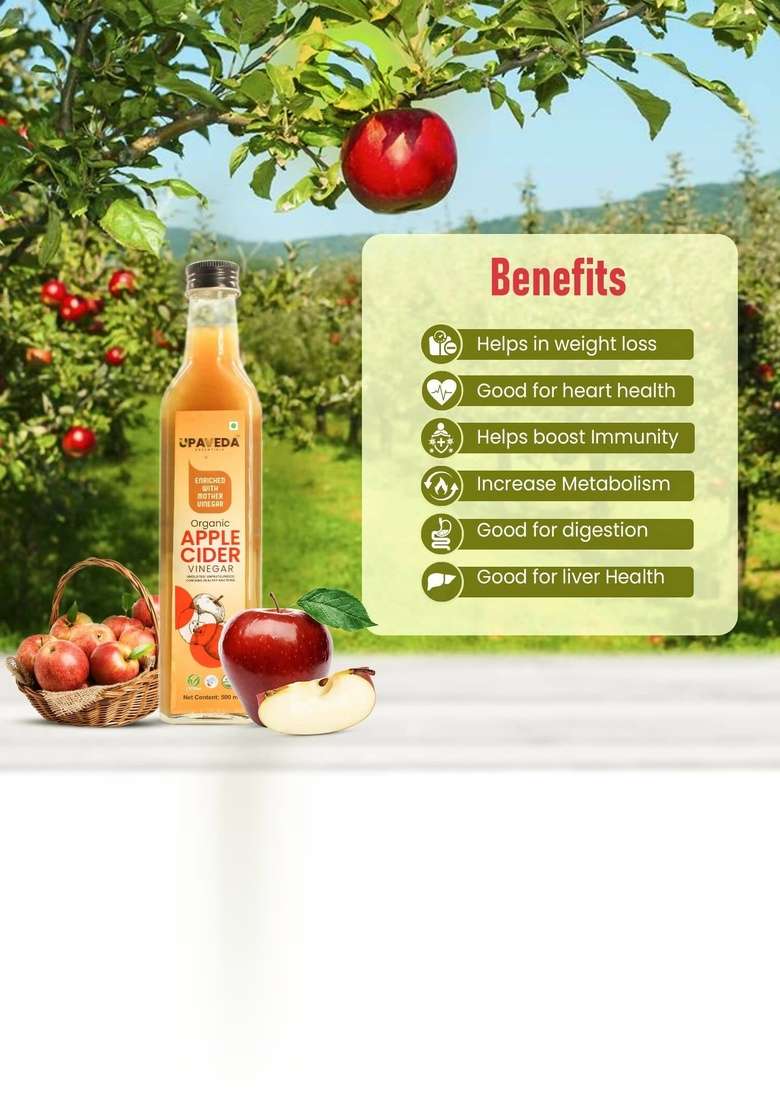 Upaveda Organic Apple Cider Vinegar|Pack Of 5| - Indya