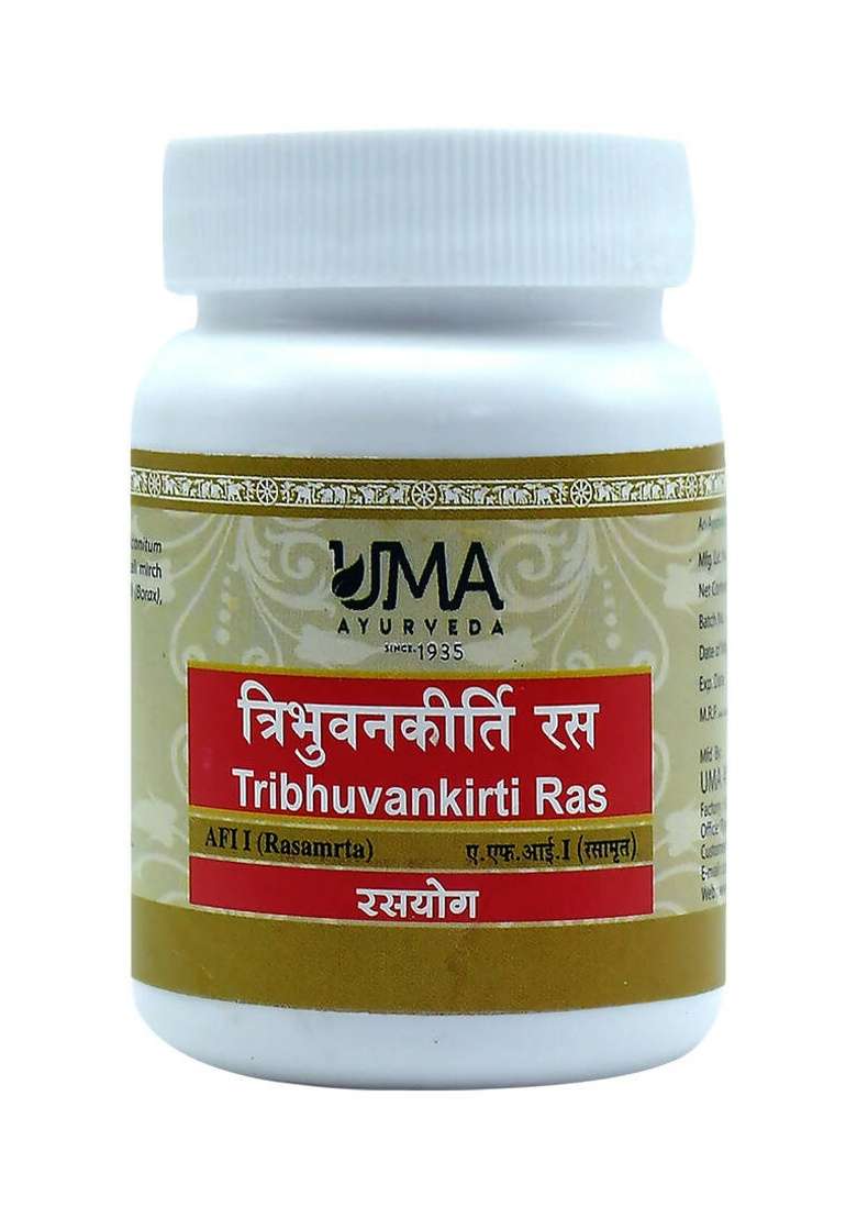 Uma Ayurveda Tribhuvan kirti Ras Tablets|Pack Of 5| - Indya