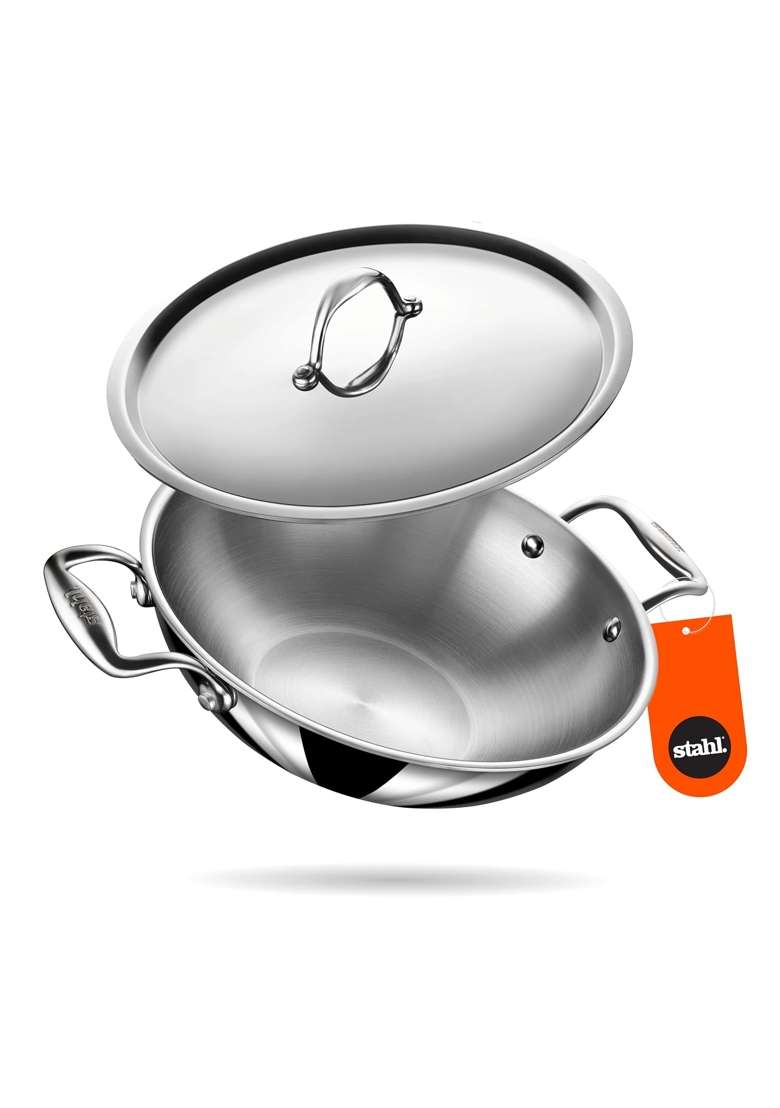 stahl Artisan Triply | 2 L | 2.1 Qt | 22 cm | 8.7 Inch | Induction Compatible | With Lid - Indya