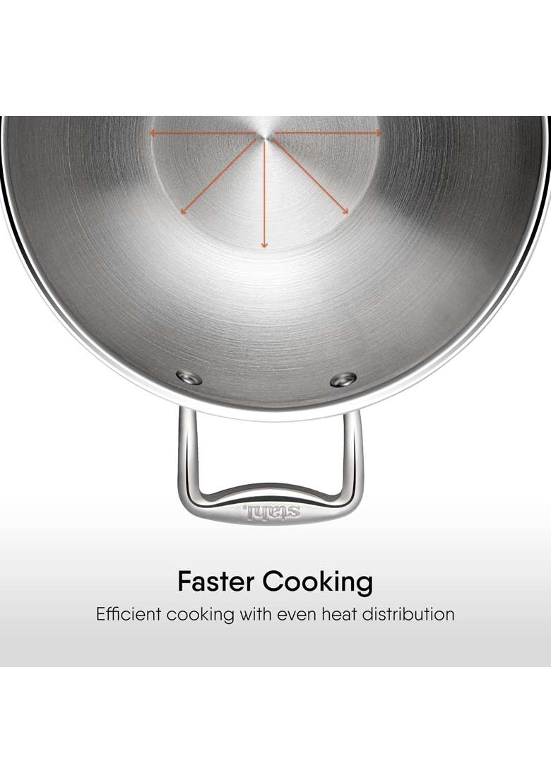 stahl Artisan Triply | 2 L | 2.1 Qt | 22 cm | 8.7 Inch | Induction Compatible | With Lid - Indya