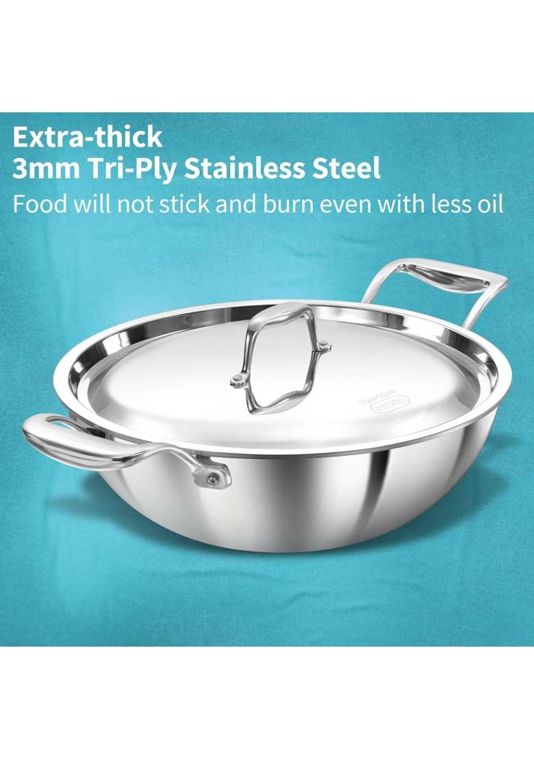 Hawkins Pro Deep-Fry Pan | 3.5 L | 3.7 Qt | Tri-Ply - Indya