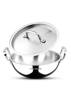 BERGNER TriPro Tri-Ply Stainless Steel | 3 L | 3.2 Qt | 24 cm | 9.4 Inch | Induction Compatible | With Lid