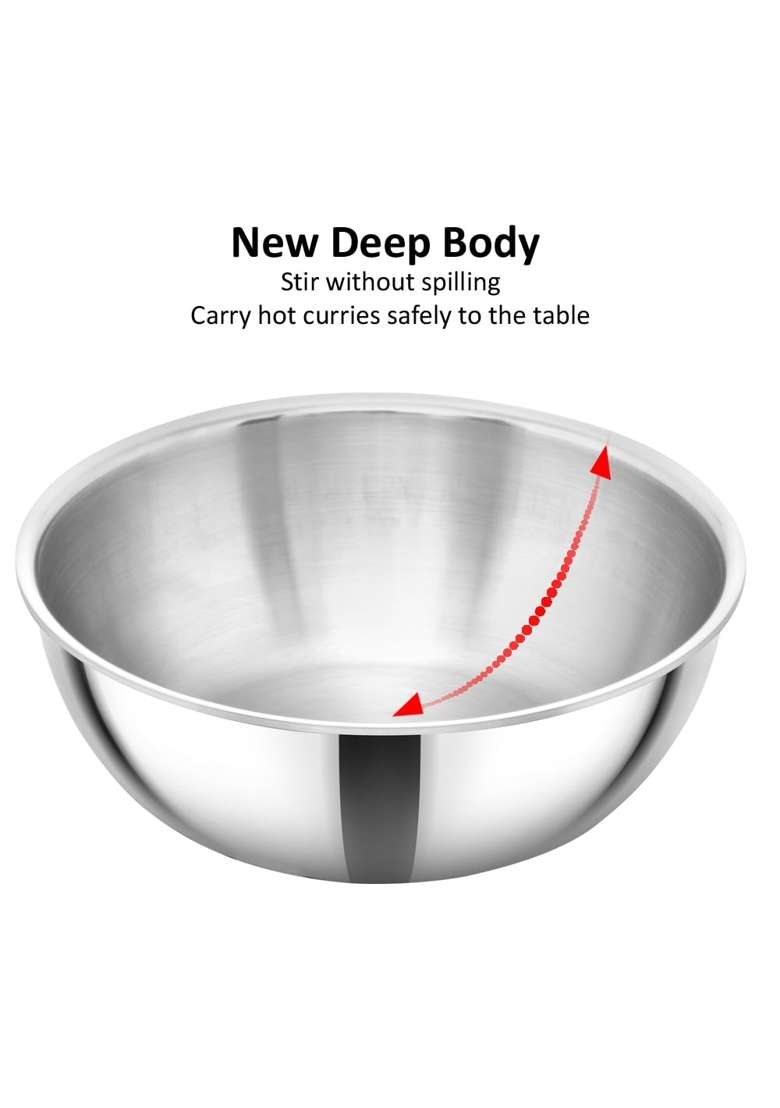 Hawkins Metro Kadhai Wok | 2 L | 2.1 Qt | Induction Compatible | Tri-Ply - Indya