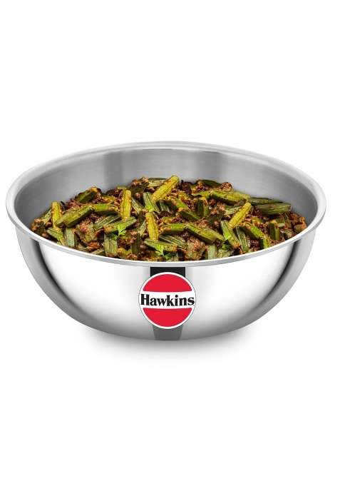 Hawkins Metro Kadhai Wok | 2 L | 2.1 Qt | Induction Compatible | Tri-Ply