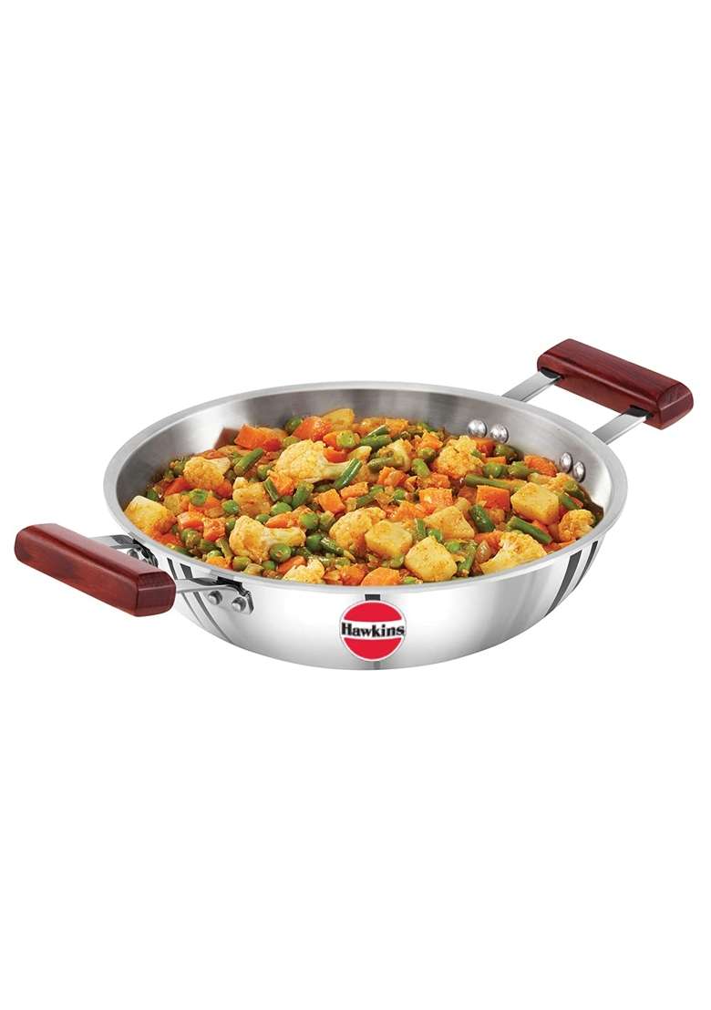 Hawkins Deep Fry Pan | 2.5 L | 2.6 Qt | Induction Compatible | Tri-Ply - Indya