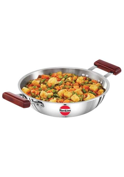 Hawkins Deep Fry Pan | 2.5 L | 2.6 Qt | Induction Compatible | Tri-Ply