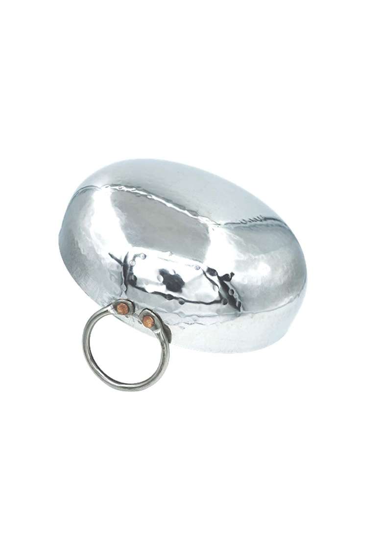 KC Sandwich Bottom Heavy Gauge Stainless Steel Hammered Kadhai Wok Cookware | 3500 ml | 118.3 fl oz - Indya