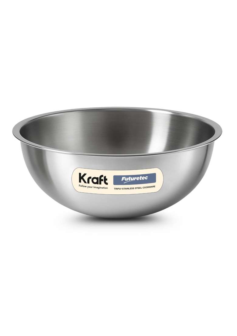 Kraft- follow your imagination Kraft Futuretec Triply Stainless Steel Extra Deep Tasla Deep Pan | 1.5 L | 1.6 Qt | 20 cm | 7.9 Inch - Indya