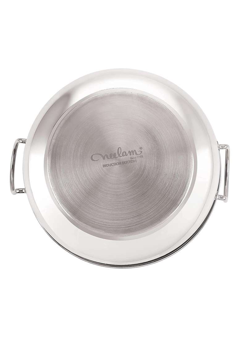 neelam Stainless Steel 11 22 Gauge Induction Bottom Kadai Wok | 1.2 L | 1.3 Qt - Indya
