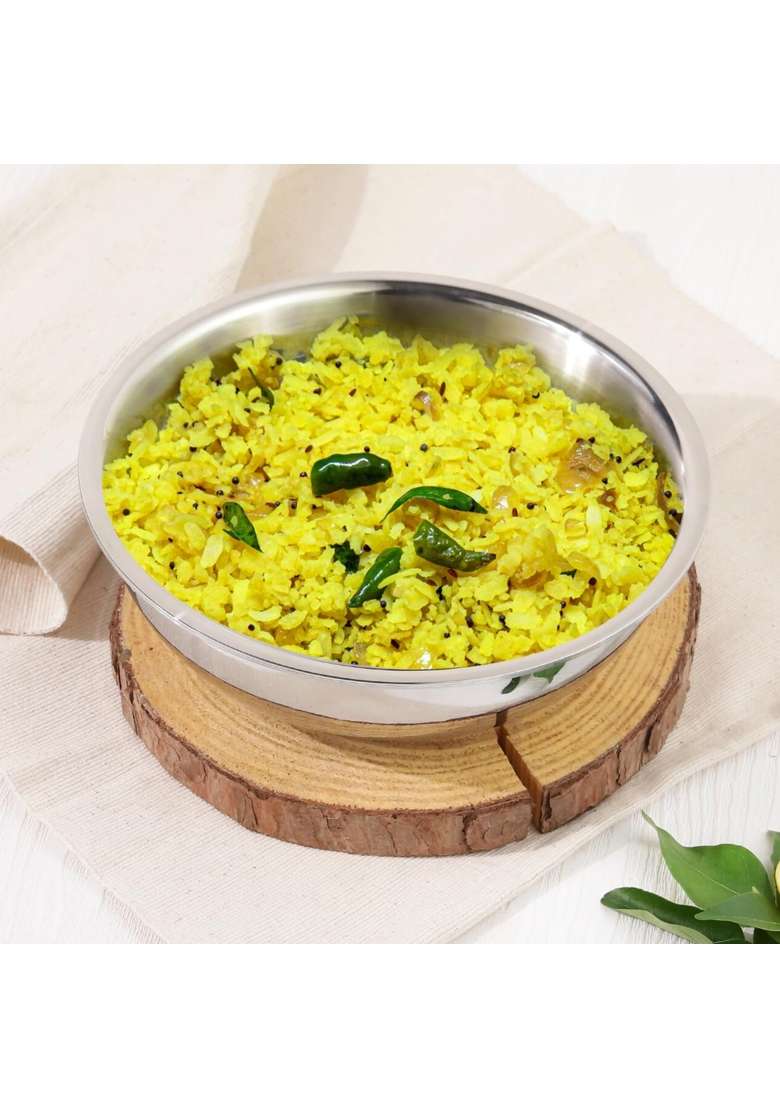 Vinod Platinum Triply Stainless Steel Extra Deep Tasla Kadai Wok | 1.8 L | 1.9 Qt | 20 cm | 7.9 Inch | Induction Compatible | Heavy Bottom - Indya