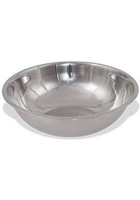 JGS Stainless Steel Extra Deep Big Size Tasla for Home Kitchen Steel Mixing Kadai Wok | 2000 ml | 67.6 fl oz | Heavy Bottom