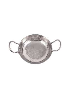 KITCHEN SHOPEE Stainless Steel Sandwich Bottom Hammered Cookware Kadai Wok Kadhai for Kitchen | 4500 ml | 152.2 fl oz