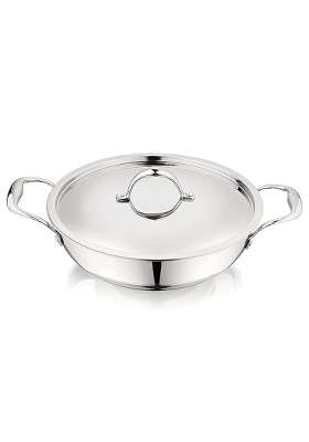 The Indian Aura Kadai with Lid Kitchen Kadhai Nonstick | 3.5 L | 3.7 Qt | 26 cm | 10.2 Inch | Induction Compatible | Heavy Bottom