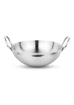 The Indian Aura Hammered Kadhai Without Lid | 0.5 L | 0.5 Qt | 14.5 cm | 5.7 Inch | Induction Compatible