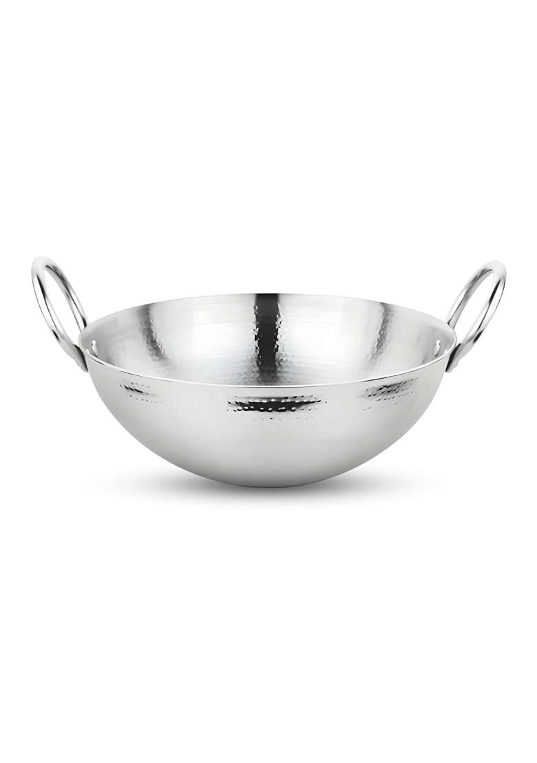 The Indian Aura Hammered Kadhai Without Lid | 0.5 L | 0.5 Qt | 14.5 cm | 5.7 Inch | Induction Compatible - Indya