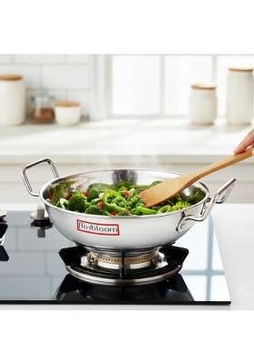 FLIXBLOOM Radiant Stainless Steel Triply Sandwich Bottom Cookware Set Induction Base LPG | 2 L | 2.1 Qt