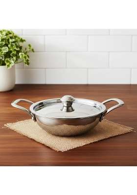 FLIXBLOOM Future Kitchen Stainless Steel Triply Thick Gauge Induction Base LPG Friendly | 1.5 L | 1.6 Qt | With Lid