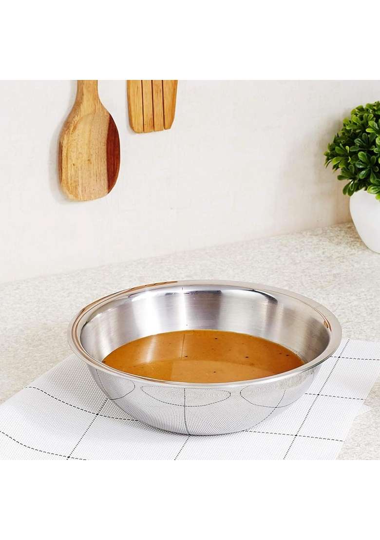 FLIXBLOOM Reinforce Triply Stainless Steel Induction Base LPG Friendly Kitchen Cookware | 1.5 L | 1.6 Qt | 18 cm | 7.1 Inch | With Lid | Food Safe - Indya