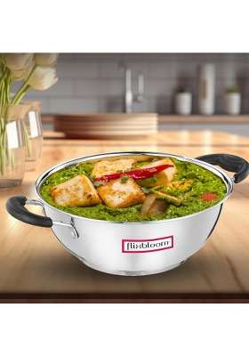 FLIXBLOOM Modern Stainless Steel Induction Base and LPG Gas Stovetop Friendly Cookware | 1.5 L | 1.6 Qt | Tri-Ply