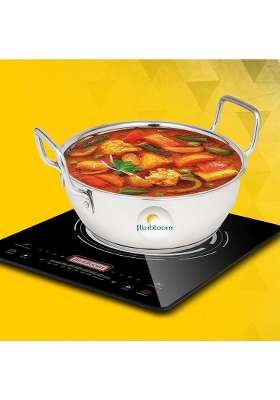 FLIXBLOOM Special Stainless Steel Induction Base Cookware Sets Combo Kitchen Utensils Set | 1 L | 1.1 Qt | Pack of 3