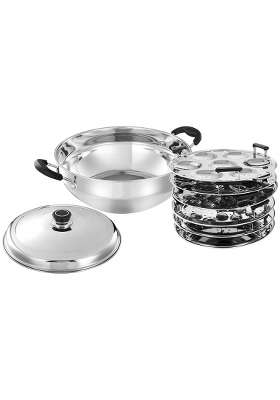 Solimo Amazon Brand Solimo Stainless Steel Induction Bottom Kadhai Wok with 6 Plates | 1 L | 1.1 Qt